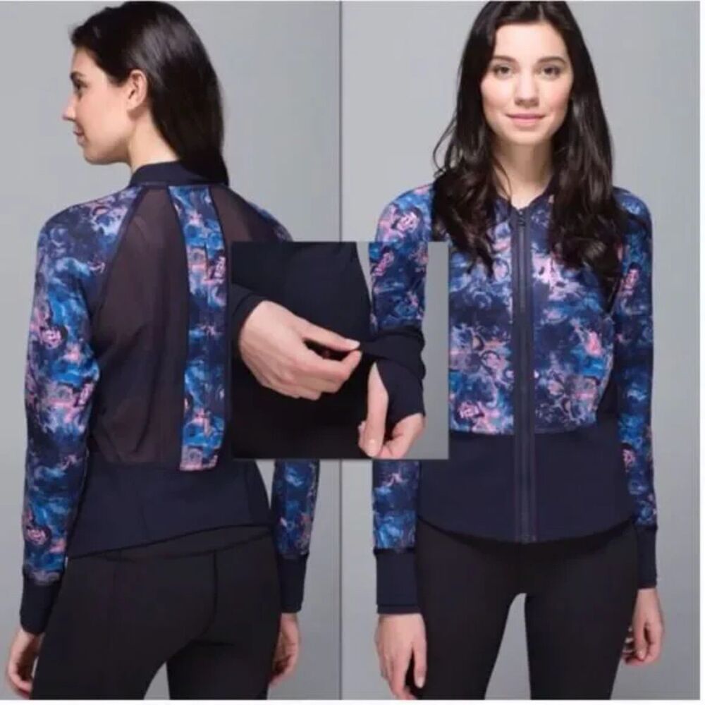 LULULEMON Top Womens 4 Moody Mirage Bark Berry Deep Navy‎ If You're Lucky Jacket